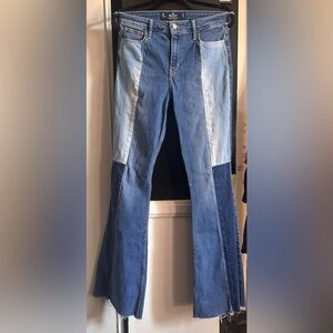 Hollister Blue Flare Wide Leg Jeans